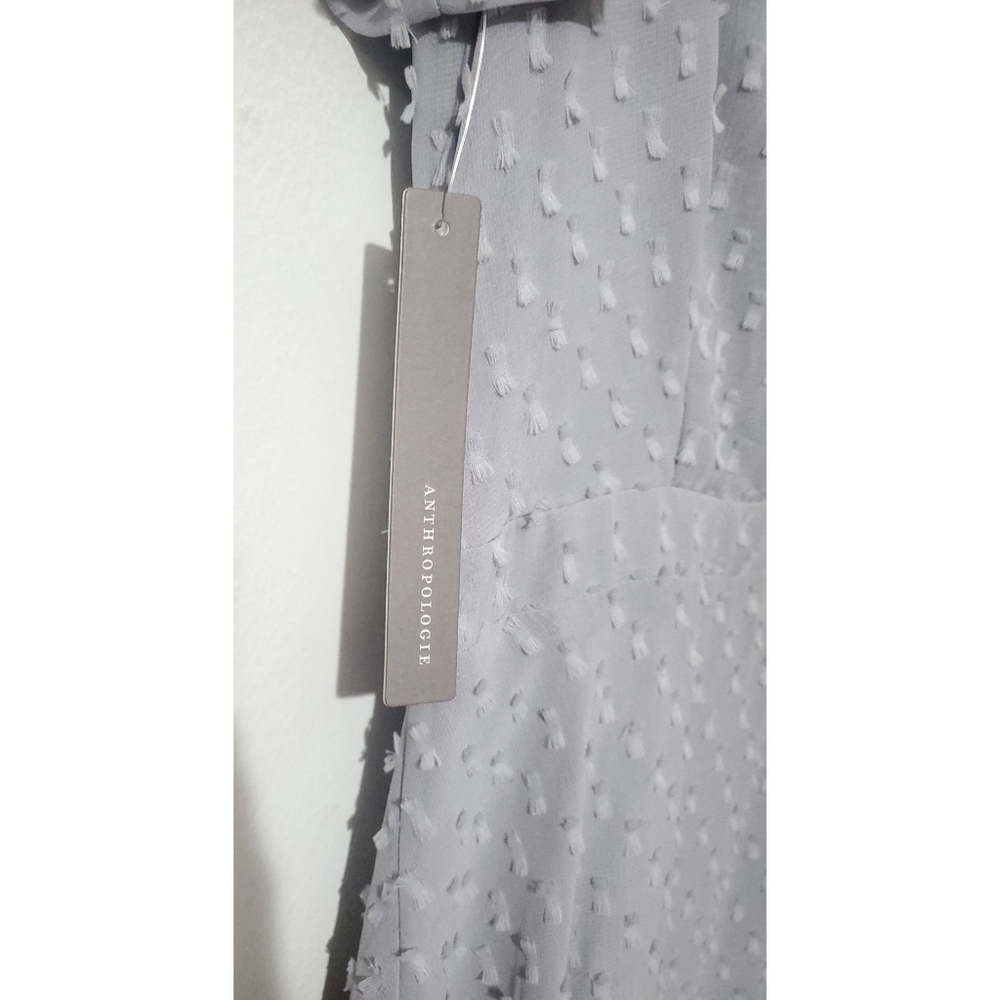 NWT Anthropologie Sunday In Brooklyn Textured Gray Chiffon Dress Size Small - Picture 9 of 16